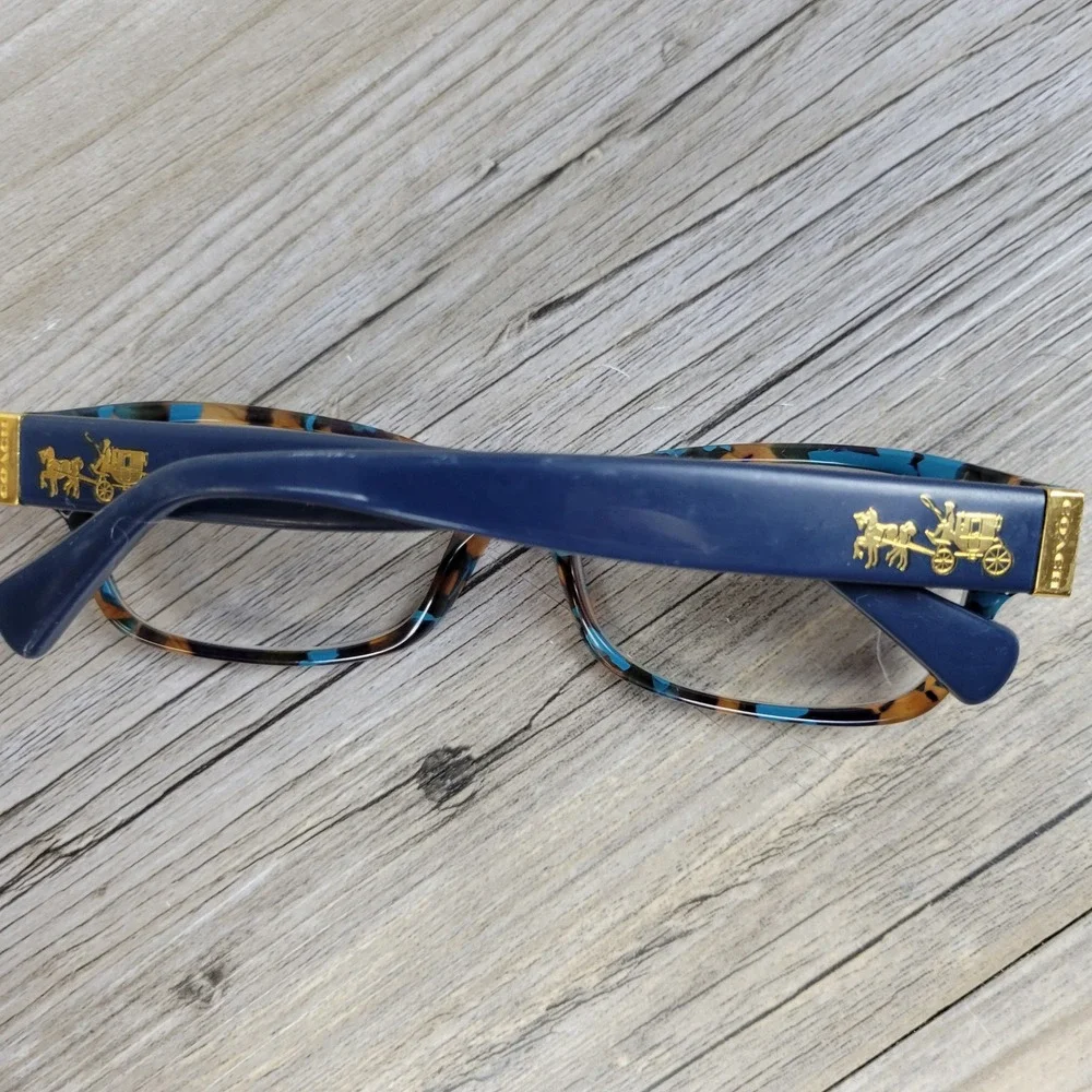Coach Eyeglass Frames HC 6078 5337 Teal Confetti Tortoise Rectangular 52-16